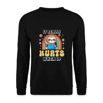 Funny saying "It Burns when I Pee"! - Unisex Sweatshirt - black - Front - Alina (178cm) & Michal (187cm)