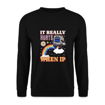 Lustiger Spruch "It Burns when i Pee"! - Sweat-shirt Unisexe - noir - Devant - Alina (178cm) & Michal (187cm)