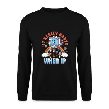 IT Geek, PC Accessories Storage Devices Evolution - Unisex Sweatshirt - black - Front - Alina (178cm) & Michal (187cm)
