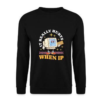 IT Geek, PC Accessories Storage Devices Evolution - Unisex Sweatshirt - black - Front - Alina (178cm) & Michal (187cm)