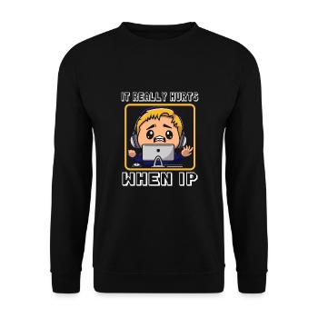 IT Geek, PC Accessories Storage Devices Evolution - Unisex Sweatshirt - black - Front - Alina (178cm) & Michal (187cm)