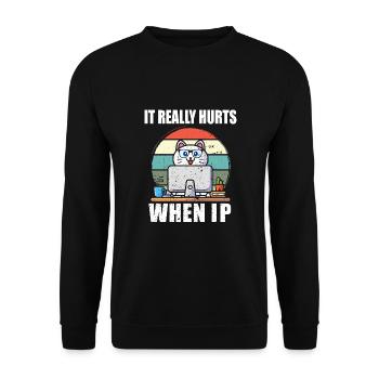 IT Geek, PC Accessories Storage Devices Evolution - Unisex Sweatshirt - black - Front - Alina (178cm) & Michal (187cm)