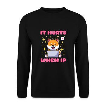 IT Geek, PC Accessories Storage Devices Evolution - Unisex Sweatshirt - black - Front - Alina (178cm) & Michal (187cm)