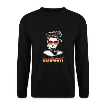 Sports Germany, Football, Outfit for Sports Fan - Unisex Sweatshirt - black - Front - Alina (178cm) & Michal (187cm)