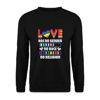Gender Lesbians, Gays, Trans, Queer Rainbow - Unisex Sweatshirt - black - Front - Alina (178cm) & Michal (187cm)