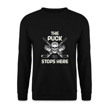 Eishockey Tormann Goalie , Eis Hockey - Unisex Pullover - Schwarz - Vorne - Alina (178cm) & Michal (187cm)
