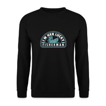 Fishing, fishing, fishing and pike fishing - Unisex Sweatshirt - black - Front - Alina (178cm) & Michal (187cm)
