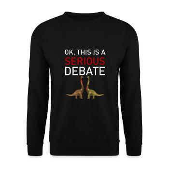 Dino Krawatte Business Meme funny Spruch Outfit - Unisex Pullover - Schwarz - Vorne - Alina (178cm) & Michal (187cm)