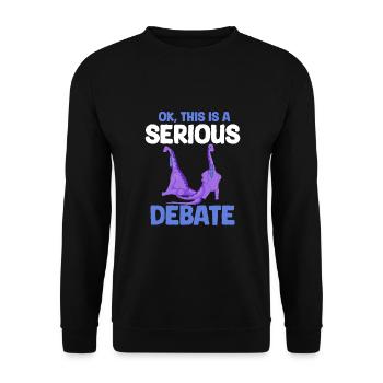 Dino Krawatte Business Meme funny Spruch Outfit - Unisex Pullover - Schwarz - Vorne - Alina (178cm) & Michal (187cm)