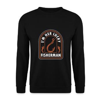 Fishing, fishing, fishing and pike fishing - Unisex Sweatshirt - black - Front - Alina (178cm) & Michal (187cm)