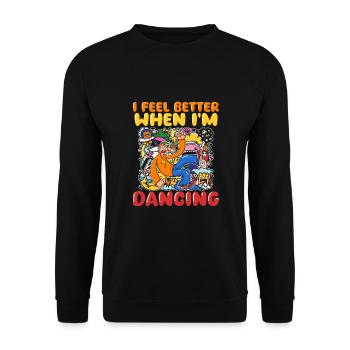 Feel The Rhythm: The Perfect Disco Party Dance - Unisex Sweatshirt - black - Front - Alina (178cm) & Michal (187cm)