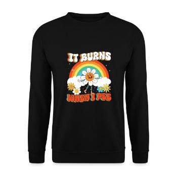 Drôle de dire « Ça brûle quand je fais » ! - Sweat-shirt Unisexe - noir - Devant - Alina (178cm) & Michal (187cm)