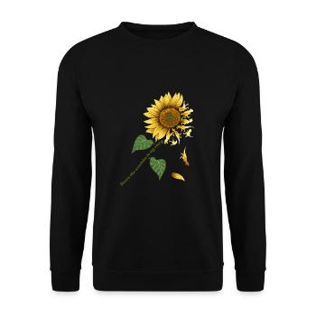 Mon Soleil, Tournesol, Dino, Amour - Sweat-shirt Unisexe - noir - Devant - Alina (178cm) & Michal (187cm)