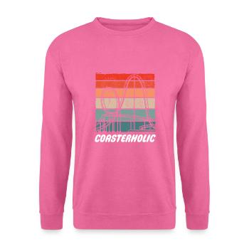 Coasterholic, Parc d’attractions, Champ de foire, Montagnes russes - Sweat-shirt Unisexe - rose - Devant