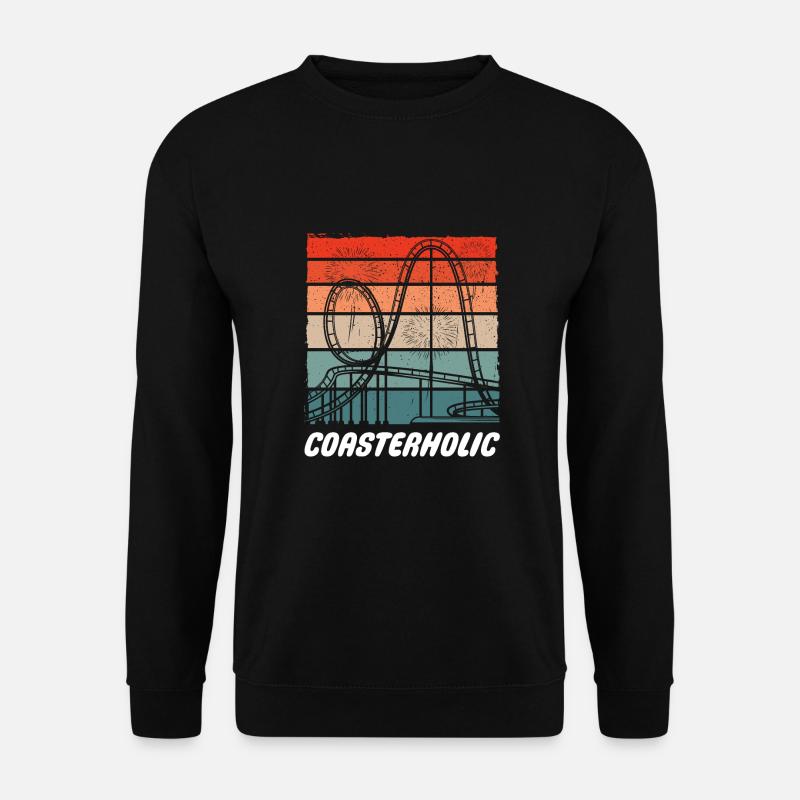 Coasterholic, Freizeitpark, Rummelplatz Achterbahn - Unisex Pullover - Schwarz