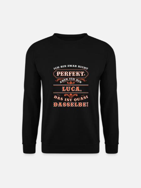 Lustiges LUCA zum Namenstag mit Name Namens - Unisex Pullover - Schwarz