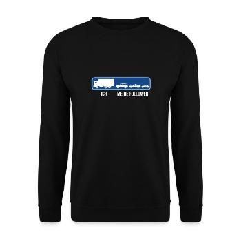 Je veux dire les suiveurs drôle de camionneur chauffeur de camion - Sweat-shirt Unisexe - noir - Devant - Alina (178cm) & Michal (187cm)