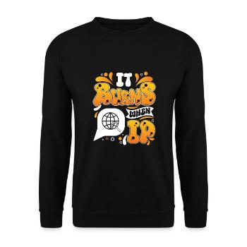 Drôle de dire « Ça brûle quand je fais » ! - Sweat-shirt Unisexe - noir - Devant - Alina (178cm) & Michal (187cm)