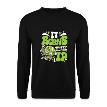 Lustiger Spruch "It Burns when i Pee"! - Sweat-shirt Unisexe - noir - Devant - Alina (178cm) & Michal (187cm)