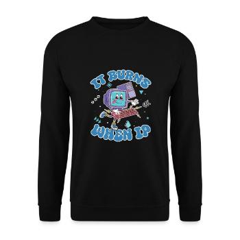 IT Geek, PC Accessories Storage Devices Evolution - Unisex Sweatshirt - black - Front - Alina (178cm) & Michal (187cm)
