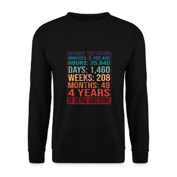 4 years old! Birthday gift for 4th birthday - Unisex Sweatshirt - black - Front - Alina (178cm) & Michal (187cm)