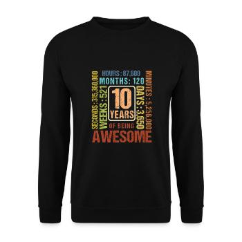 10 Jahre alt! Geburtstagsgeschenk 10. Geburtstag - Unisex Pullover - Schwarz - Vorne - Alina (178cm) & Michal (187cm)