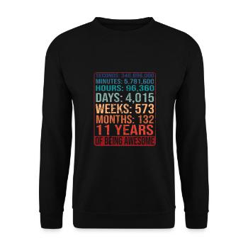 11 years old! Birthday Gift 11th Birthday - Unisex Sweatshirt - black - Front - Alina (178cm) & Michal (187cm)