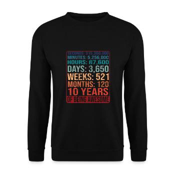 10 Jahre alt! Geburtstagsgeschenk 10. Geburtstag - Unisex Pullover - Schwarz - Vorne - Alina (178cm) & Michal (187cm)