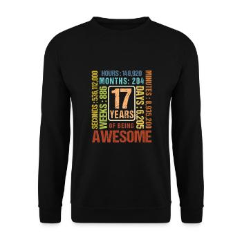 17 Jahre alt! Geburtstagsgeschenk 17. Geburtstag - Unisex Pullover - Schwarz - Vorne - Alina (178cm) & Michal (187cm)