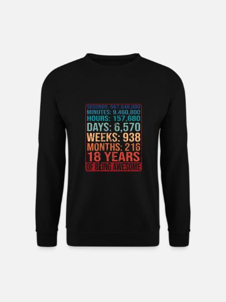 18 ans ! Cadeau d’anniversaire 18e anniversaire - Sweat-shirt Unisexe - noir