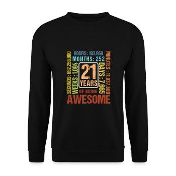 21 Jahre alt! Geburtstagsgeschenk 21. Geburtstag - Unisex Pullover - Schwarz - Vorne - Alina (178cm) & Michal (187cm)
