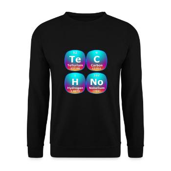 Techno House Party EDM Festival Goa Electro Rave - Unisex Pullover - Schwarz - Vorne - Alina (178cm) & Michal (187cm)