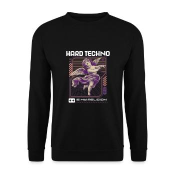 Techno House Party EDM Festival Goa Electro Rave - Unisex Pullover - Schwarz - Vorne - Alina (178cm) & Michal (187cm)