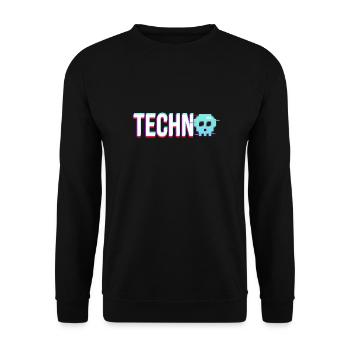 Techno House Party EDM Festival Goa Electro Rave - Unisex Sweatshirt - black - Front - Alina (178cm) & Michal (187cm)