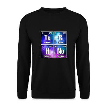 Techno Periodensystem ! Perfektes Rave & Festival - Unisex Pullover - Schwarz - Vorne - Alina (178cm) & Michal (187cm)
