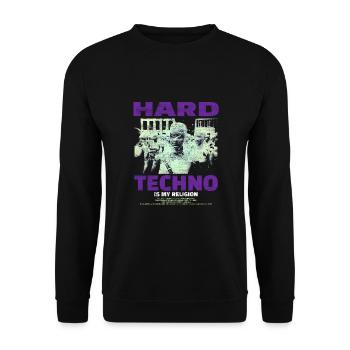 Techno House Party EDM Festival Goa Electro Rave - Unisex Pullover - Schwarz - Vorne - Alina (178cm) & Michal (187cm)