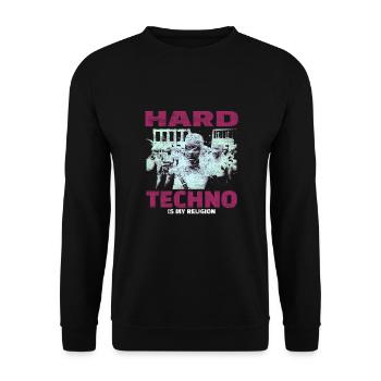 Techno House Party EDM Festival Goa Electro Rave - Unisex Pullover - Schwarz - Vorne - Alina (178cm) & Michal (187cm)