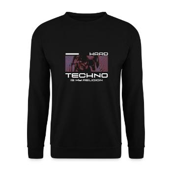 Techno House Party EDM Festival Goa Electro Rave - Sweat-shirt Unisexe - noir - Devant - Alina (178cm) & Michal (187cm)