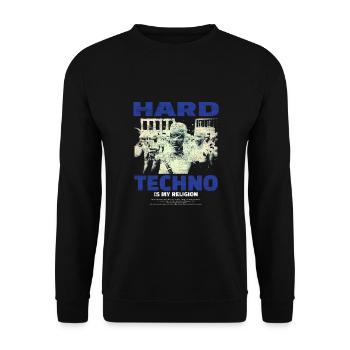 Techno House Party EDM Festival Goa Electro Rave - Unisex Pullover - Schwarz - Vorne - Alina (178cm) & Michal (187cm)