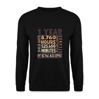 Tenue d’anniversaire pour 1 an ! 1er anniversaire - Sweat-shirt Unisexe - noir - Devant - Alina (178cm) & Michal (187cm)