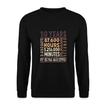 10 Jahre alt! Geburtstagsgeschenk 10. Geburtstag - Unisex Pullover - Schwarz - Vorne - Alina (178cm) & Michal (187cm)