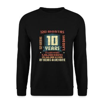 10 Jahre alt! Geburtstagsgeschenk 10. Geburtstag - Unisex Pullover - Schwarz - Vorne - Alina (178cm) & Michal (187cm)