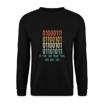 IT Geek, PC Accessories Storage Devices Evolution - Unisex Sweatshirt - black - Front - Alina (178cm) & Michal (187cm)