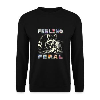 Drôle Opossum Wild Girl Fête Vacances Été - Sweat-shirt Unisexe - noir - Devant - Alina (178cm) & Michal (187cm)