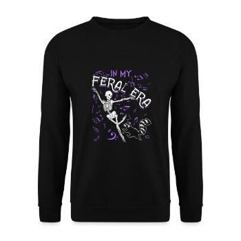 Drôle Opossum Wild Girl Fête Vacances Été - Sweat-shirt Unisexe - noir - Devant - Alina (178cm) & Michal (187cm)