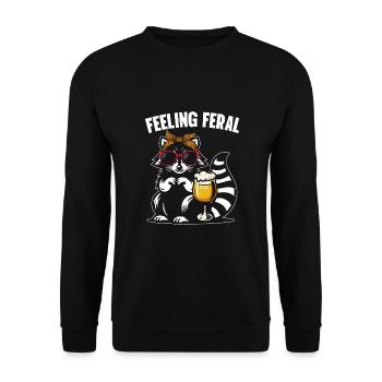 Drôle Opossum Wild Girl Fête Vacances Été - Sweat-shirt Unisexe - noir - Devant - Alina (178cm) & Michal (187cm)