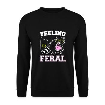 Drôle Opossum Wild Girl Fête Vacances Été - Sweat-shirt Unisexe - noir - Devant - Alina (178cm) & Michal (187cm)