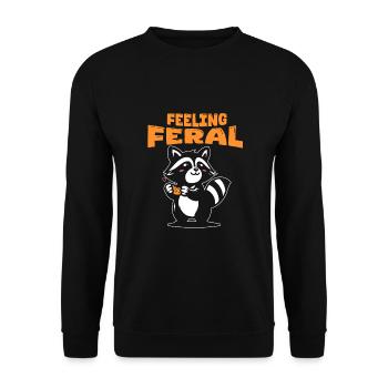 Drôle Opossum Wild Girl Fête Vacances Été - Sweat-shirt Unisexe - noir - Devant - Alina (178cm) & Michal (187cm)