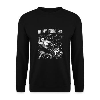 Drôle Opossum Wild Girl Fête Vacances Été - Sweat-shirt Unisexe - noir - Devant - Alina (178cm) & Michal (187cm)