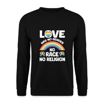 Contre le racisme ! Pour la politique, les droits de l’homme, l’amour - Sweat-shirt Unisexe - noir - Devant - Alina (178cm) & Michal (187cm)